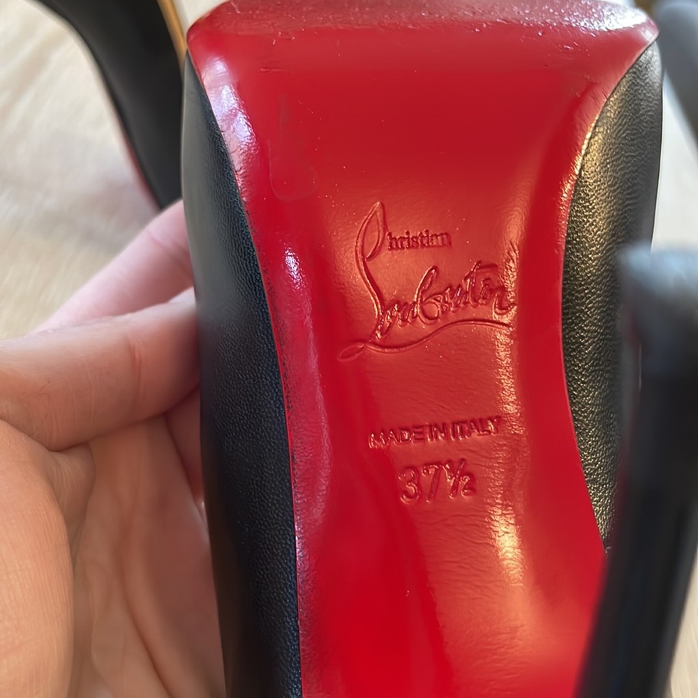 Louboutin Fifi 100MM Black Kid Leather - 37.5 - Picture 9 of 9